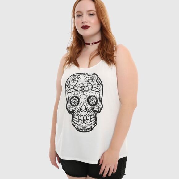 Hot Topic Sugar Skull Crochet Inset Tank Top - Picture 4 of 5